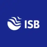 ISB logo on a blue background, representing the International Standard Bank.